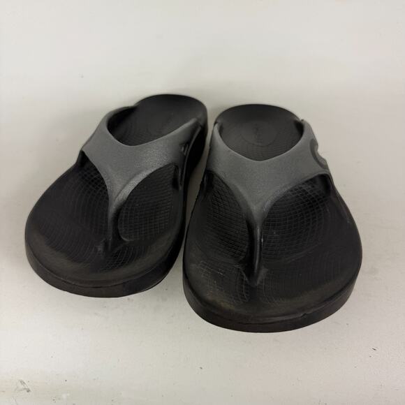 OOFOS OOriginal Sport Recovery Thong Sandals Women's 7 Graphite Slip-On Comfort - Picture 4 of 9